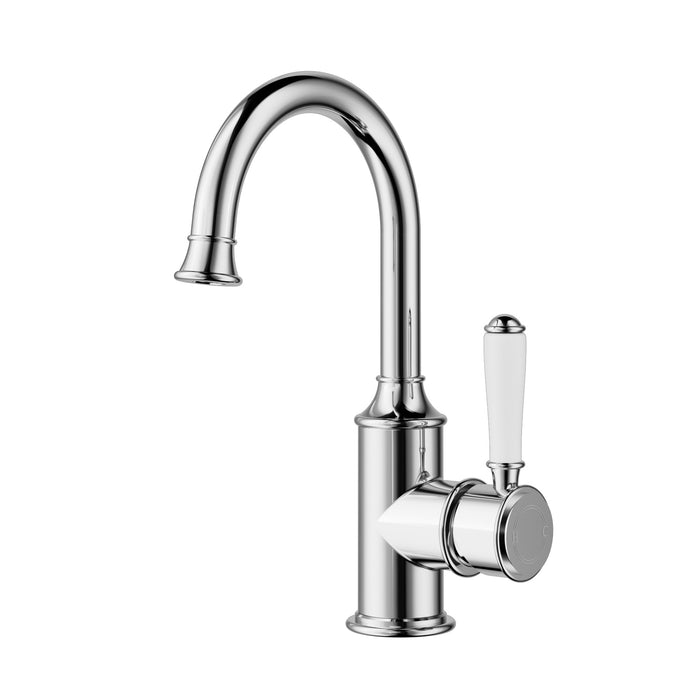 Clasico Gooseneck Basin Mixer Ceramic Handle - HD reno