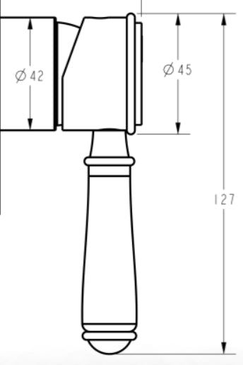 Clasico Brass & Ceramic Handle For Wall Mixer Brushed Gold/Brushed Nickel/Chrome/Matt Black