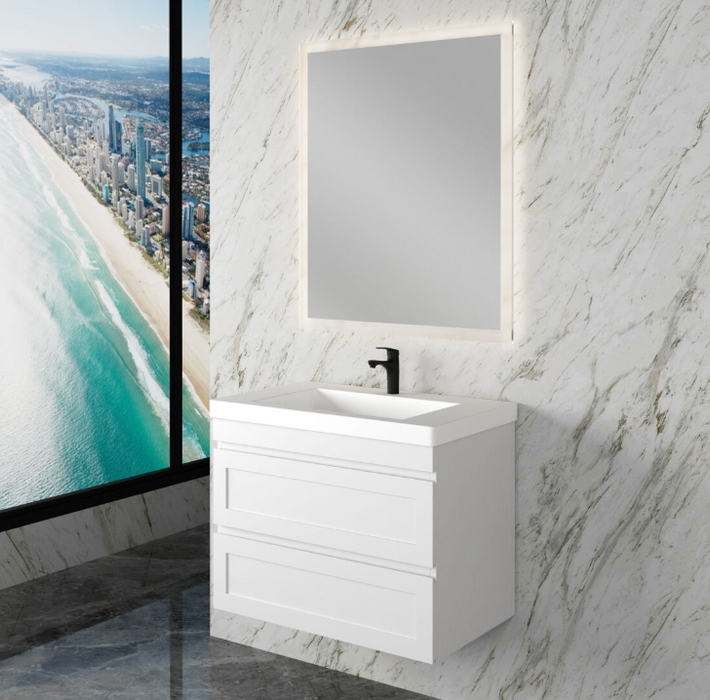 600-1500*450*550mm ABS Hawaii Matt White Shaker Plywood Vanity - HD reno