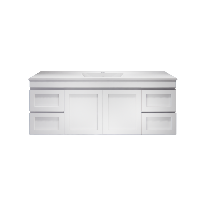 600-1500*450*550mm ABS Hawaii Matt White Shaker Plywood Vanity - HD reno