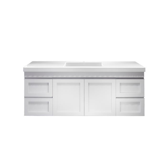 600-1500*450*550mm ABS Hawaii Matt White Shaker Plywood Vanity - HD reno