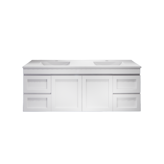 600-1500*450*550mm ABS Hawaii Matt White Shaker Plywood Vanity - HD reno