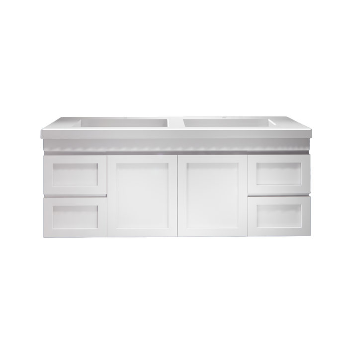 600-1500*450*550mm ABS Hawaii Matt White Shaker Plywood Vanity - HD reno