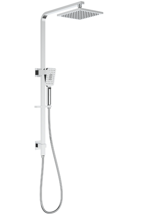 200mm New Eden Square Multi-function Shower Set Chrome/Matt Black - HD reno