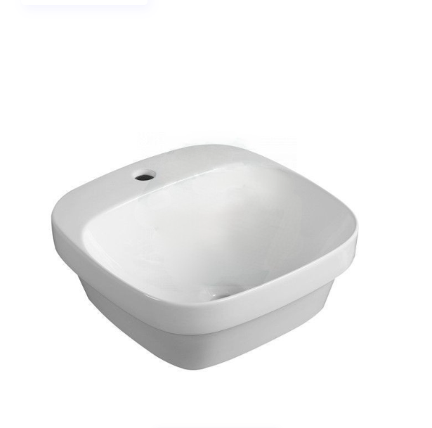 420*420*155mm Gloss White Ceramic Square Insert Basin