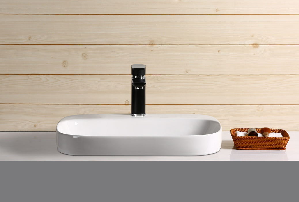 500*420*155mm Rectangle Gloss White Ceramic Above Counter/Drop In Basin