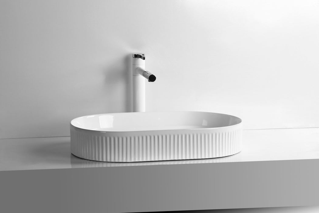 580*360*100mm Oval Gloss White/Matt White/Matt Black Ceramic Above Counter Basin