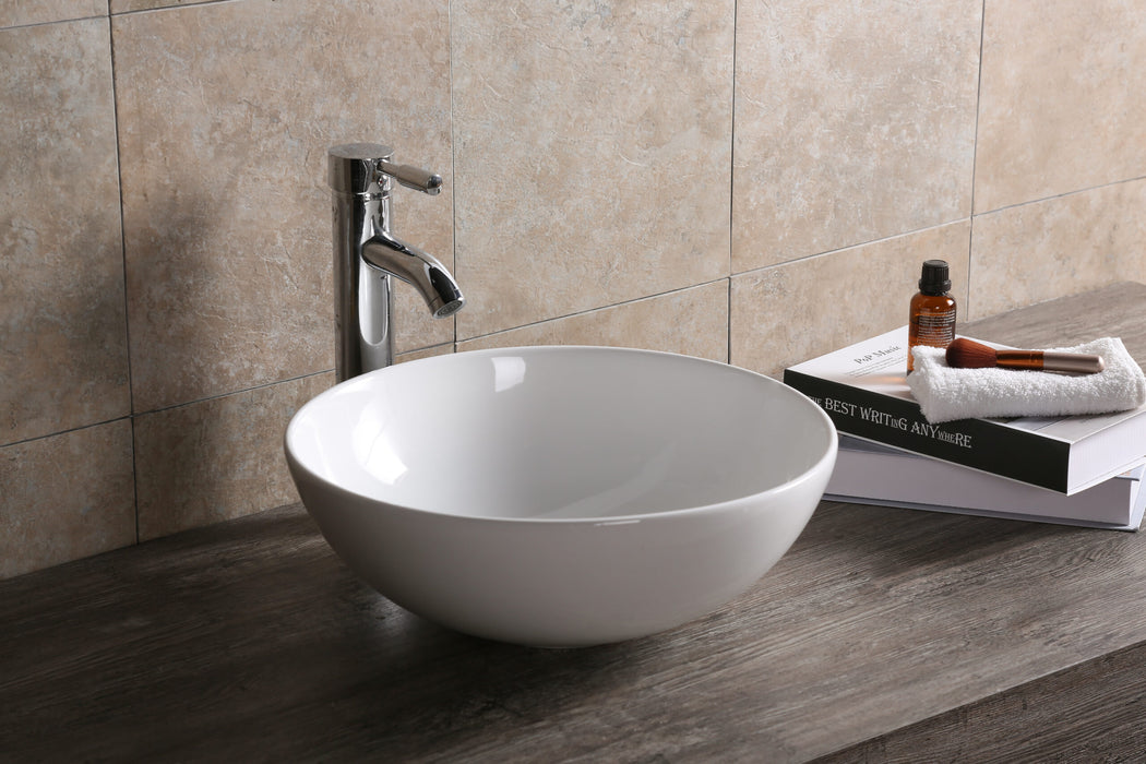 400*400*145mm Round Gloss White/Matt White/Matt Black Ceramic Above Counter Basin