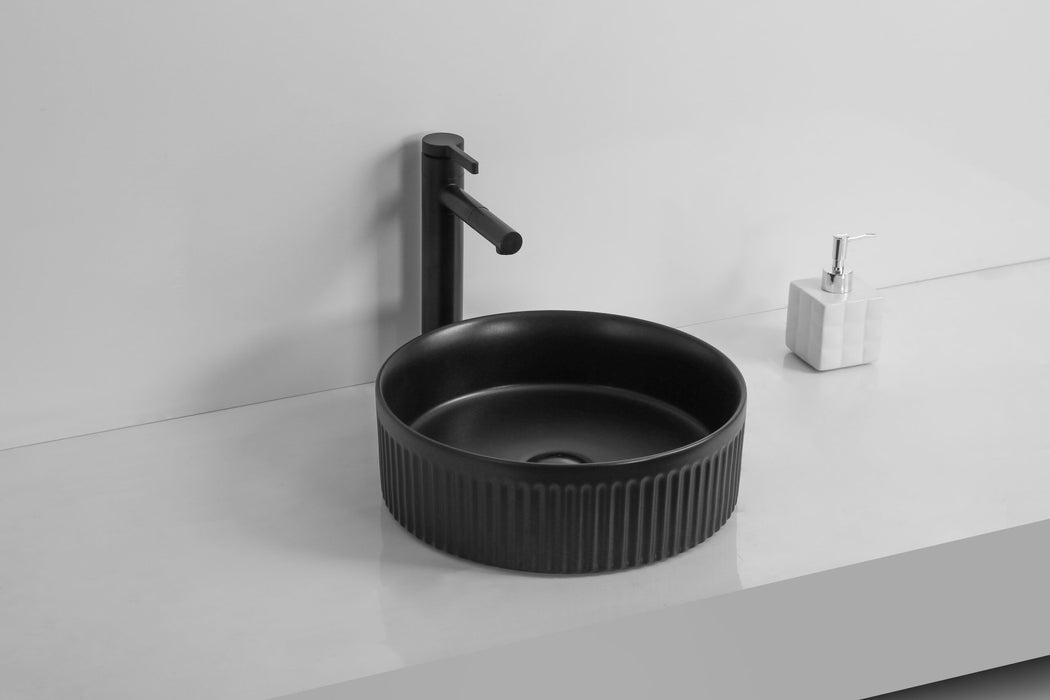 360*360*120mm Round Gloss White/Matt White/Matt Black Ceramic Above Counter Basin