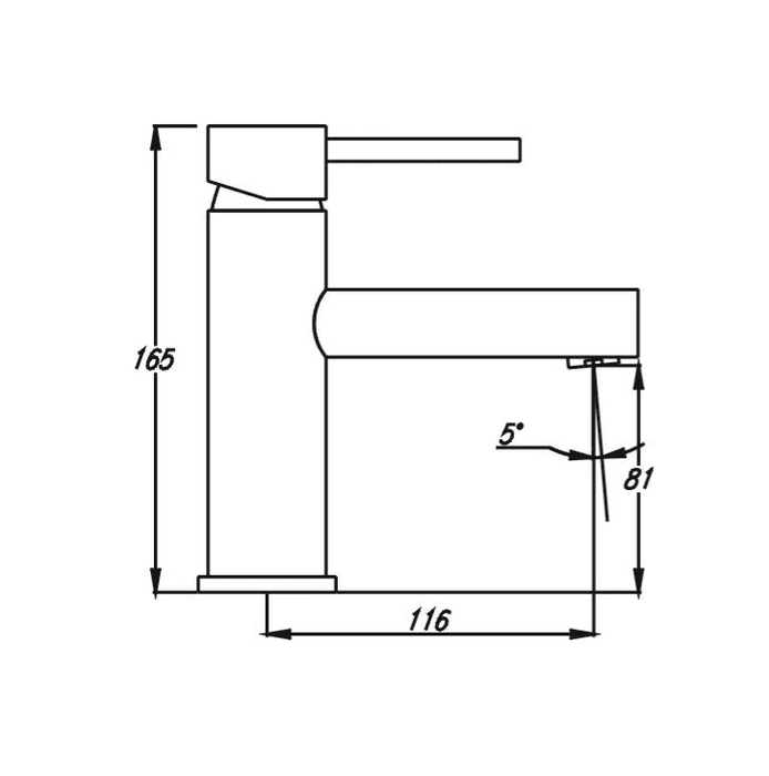 HC Ideal Brushed Gun Metal Round Basin Mixer