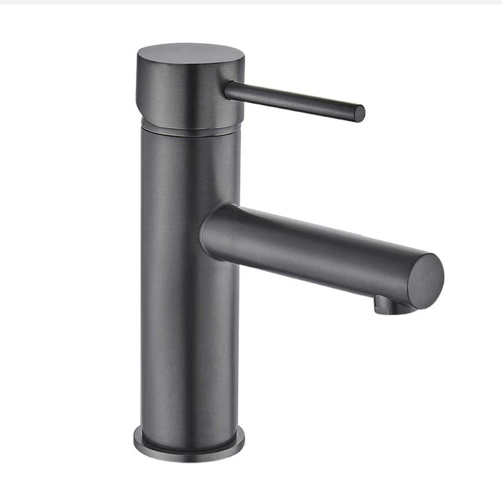 HC Ideal Brushed Gun Metal Round Basin Mixer