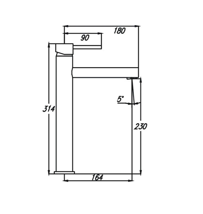 HC Ideal Black Round High Basin Mixer