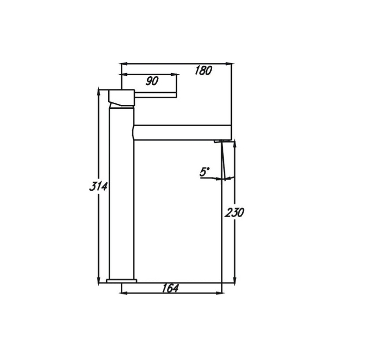 HC Ideal Brushed Gold Round High Basin Mixer