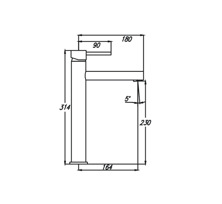 HC Ideal Brushed Gun Metal Round High Basin Mixer