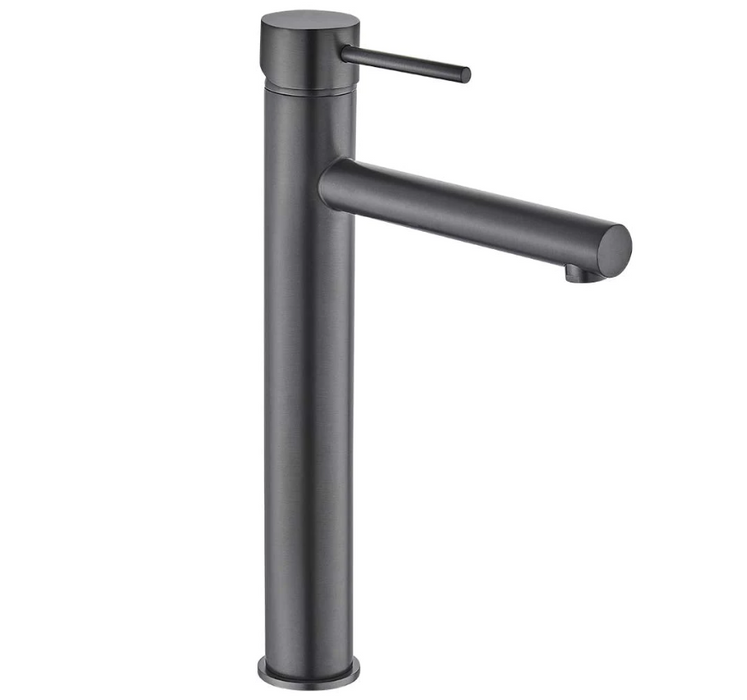 HC Ideal Brushed Gun Metal Round High Basin Mixer