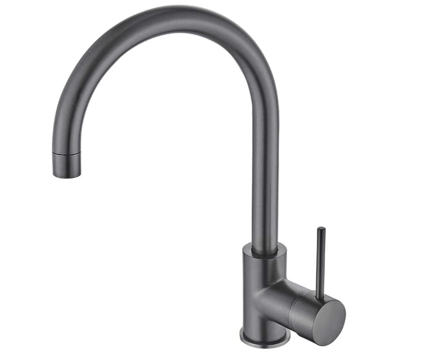 HC Ideal Brushed Gun Metal Round Sink Mixer