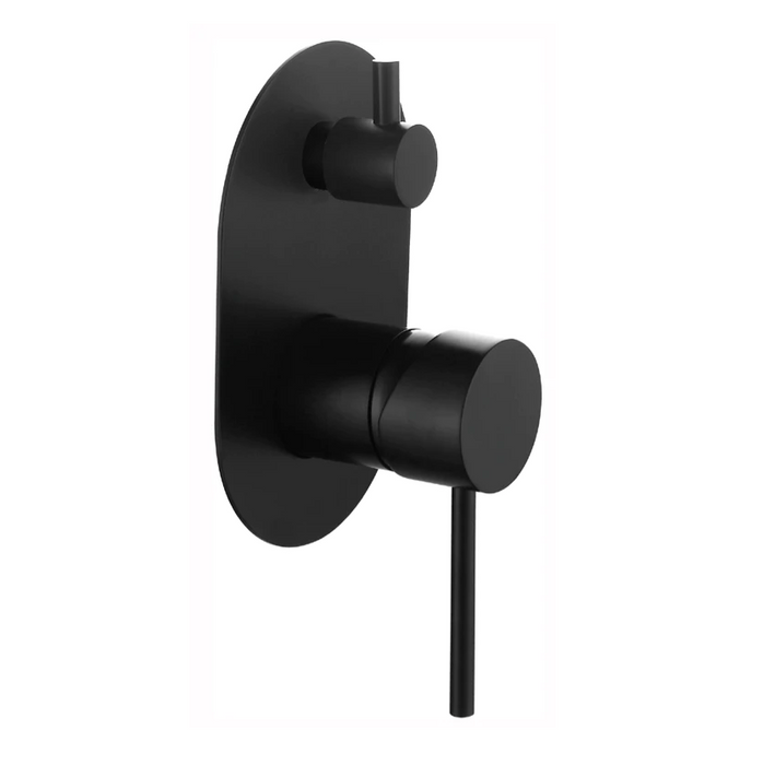 HC Ideal Black Round Wall Mixer With Diverter