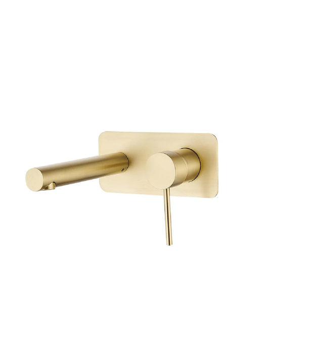 HC Ideal Brushed Gold Round Wall Mixer With Outlet