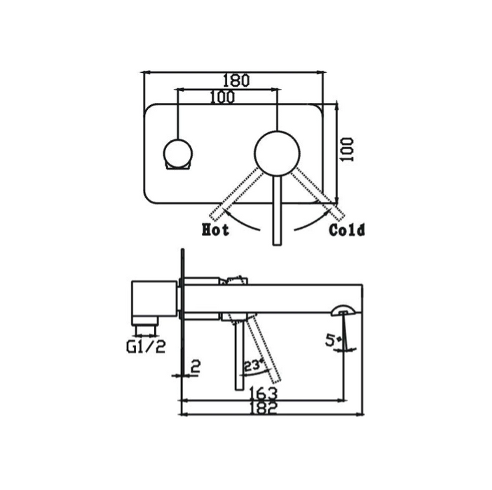 HC Ideal Brushed Nickel Round Wall Mixer With Outlet