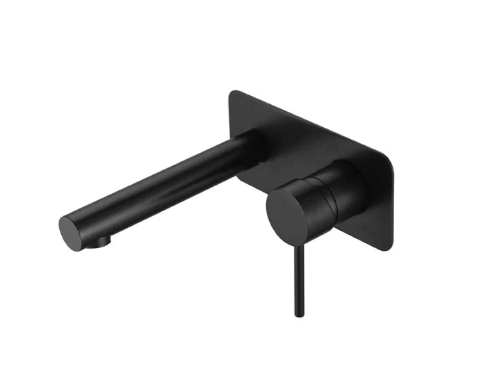 HC Ideal Black Round Wall Mixer With Outlet