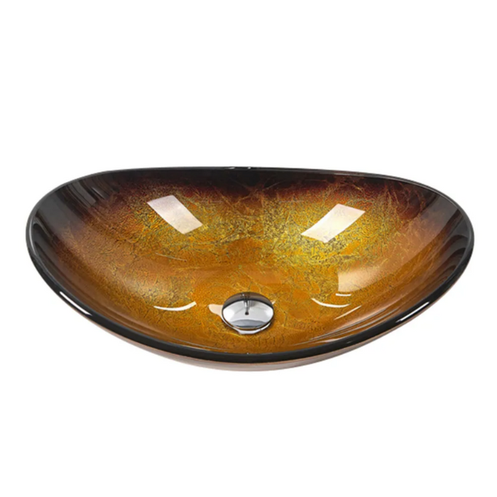545*370*155mm Tempered Glass Leaf Specical Shape Above Counter Art Basin