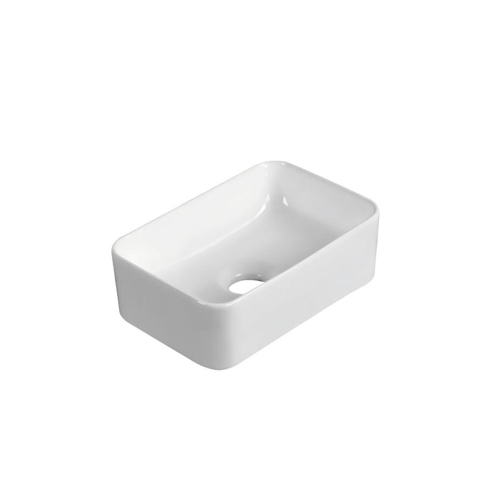 300*200*100mm Rectangle Gloss White Ceramic Above Counter Basin