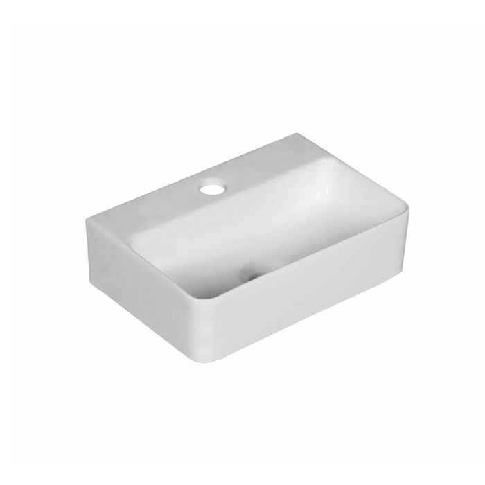 365*255*110mm Rectangle Gloss White Ceramic Above Counter Basin