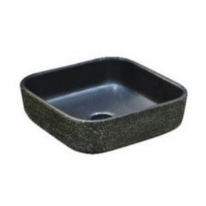 380*380*140mm Dark Green Porcelain Square Above Counter Art Basin