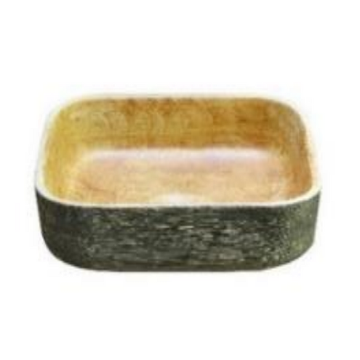 380*380*140mm Pumpkin and Green Exterior Porcelain Square Above Counter Art Basin