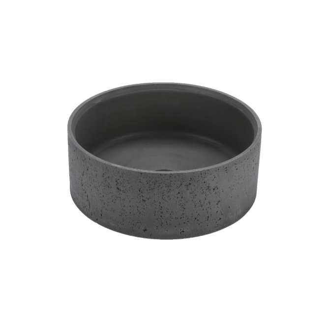 390*390*150mm Matte Grey Concrete Round Above Counter Basin