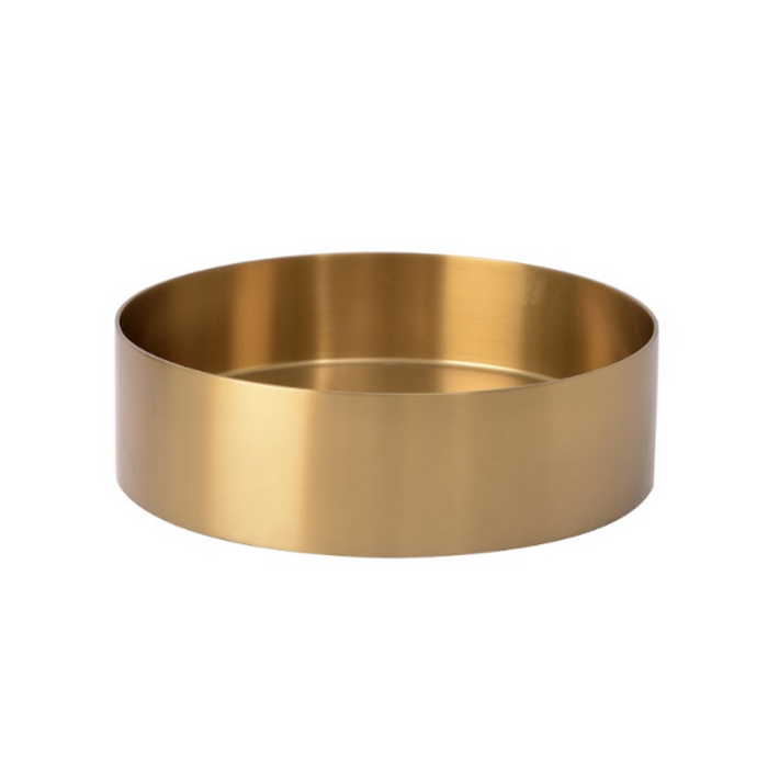 380*380*110mm Burshed Gold Handmade Stainless Steel Round Above Counter Basin