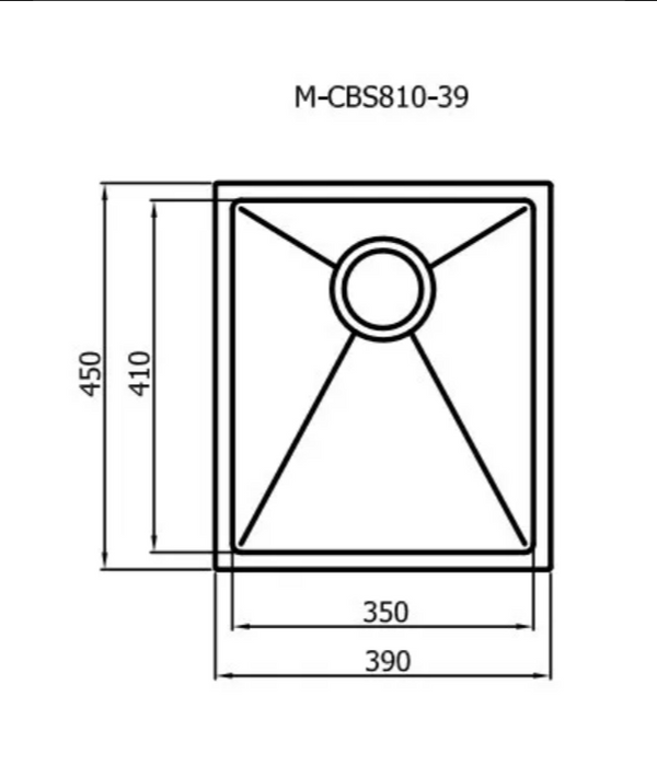 390*450*220mm INS AXON Brushed Finish Stainless Steel Single bowl Top/Under/Flush Mount Sink
