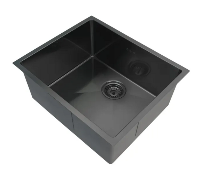 450*450*220mm INS AXON Gun Metal Brushed Finish Stainless Steel Single bowl Top/Under/Flush Mount Sink