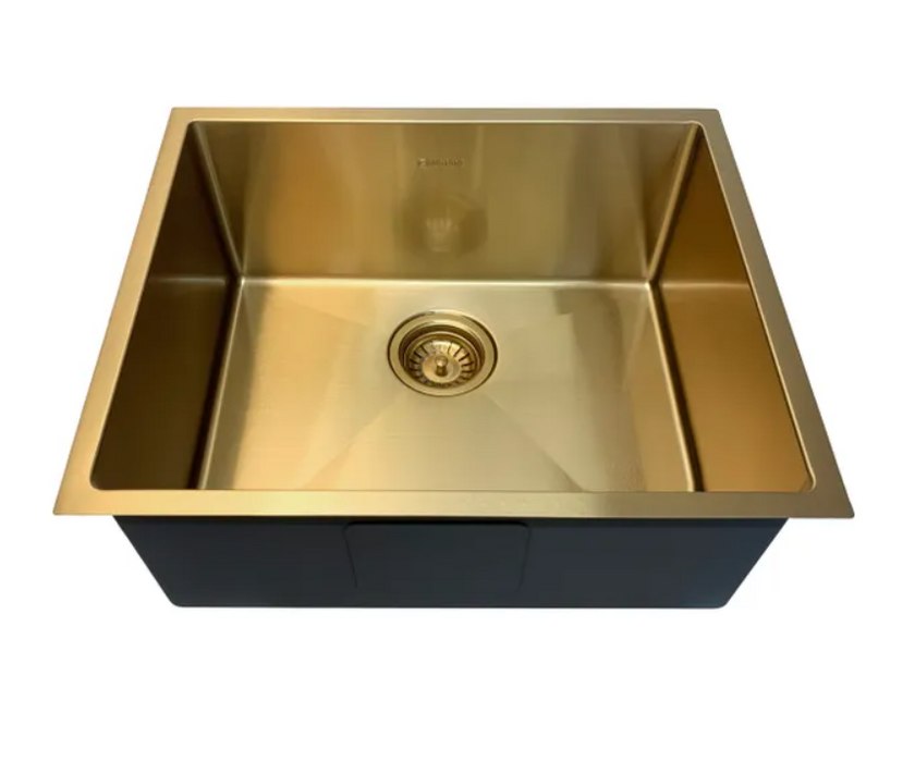520*440*220mm INS AXON Brushed Gold Brushed Finish Stainless Steel Single bowl Top/Under/Flush Mount Sink