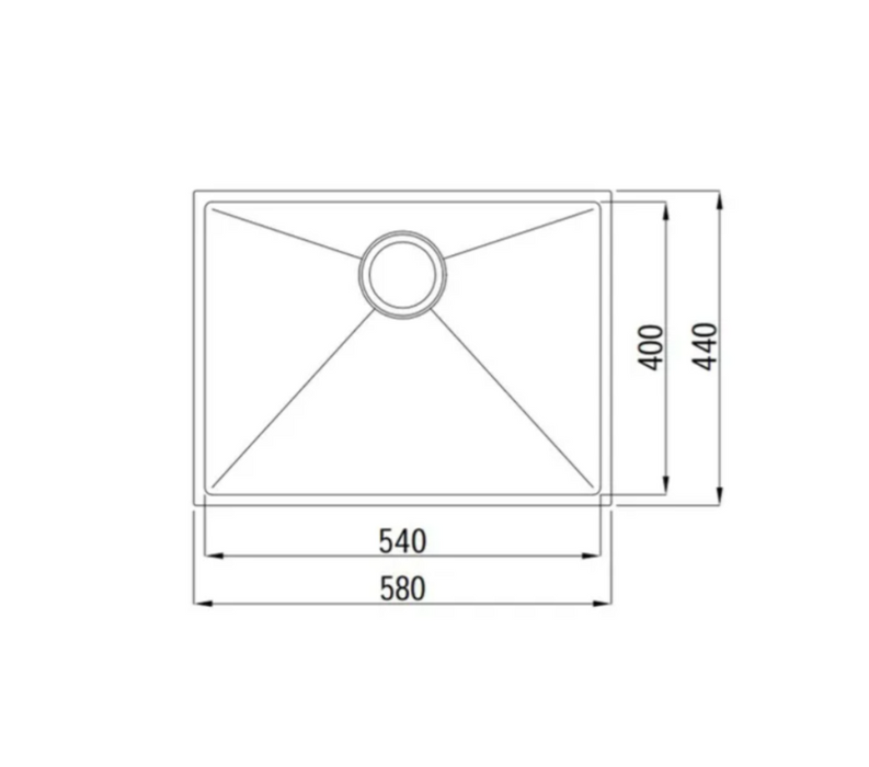 580*440*220mm INS AXON Brushed Gold Brushed Finish Stainless Steel Single bowl Top/Under/Flush Mount Sink