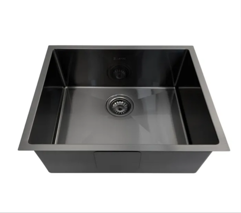 580*440*220mm INS AXON Gun Metal Brushed Finish Stainless Steel Single bowl Top/Under/Flush Mount Sink
