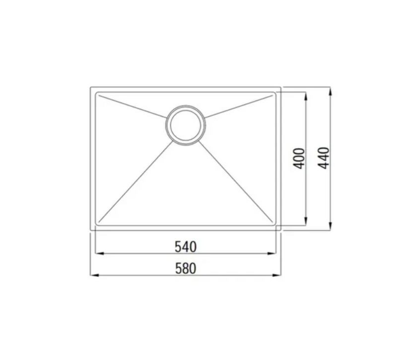 580*440*220mm INS AXON Gun Metal Brushed Finish Stainless Steel Single bowl Top/Under/Flush Mount Sink