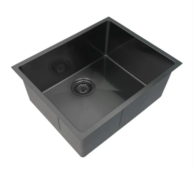 580*440*220mm INS AXON Gun Metal Brushed Finish Stainless Steel Single bowl Top/Under/Flush Mount Sink