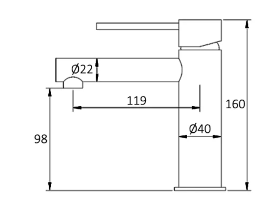 INS Roul Matt Black Electroplated PVD Durable High-quality Finish Basin Mixer