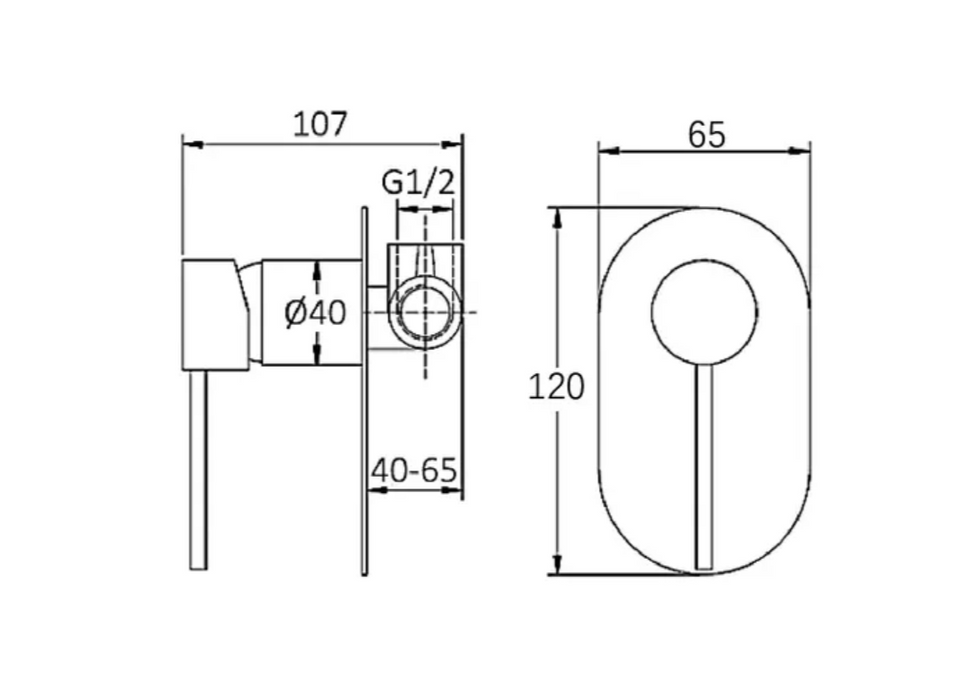 INS Roul Gun Metal Round Wall Mixer