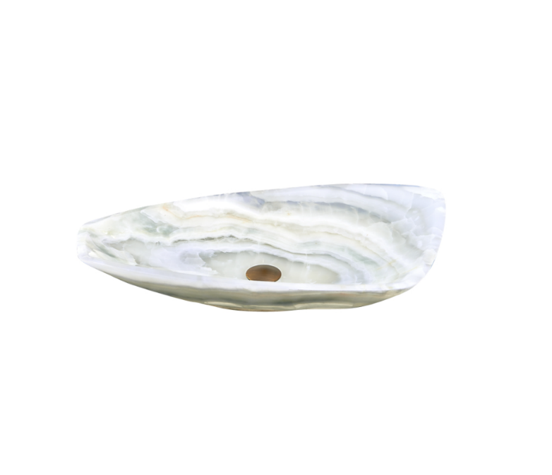 700*390*110mm White Onyx Stone Special Shape Above Counter Art Basin
