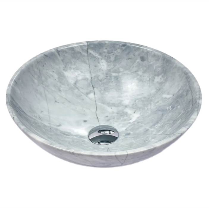 420*420*140mm Grey Marble Stone Round Above Counter Art Basin