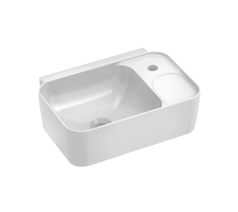 400*290*125mm Gemelli Ceramic Compact Wall Basin With Waste - HD reno