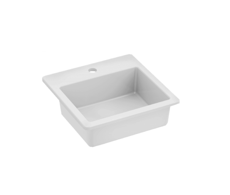 420*420*175mm Quado Ceramic 1 Taphole Square Vanity Basin With Waste - HD reno