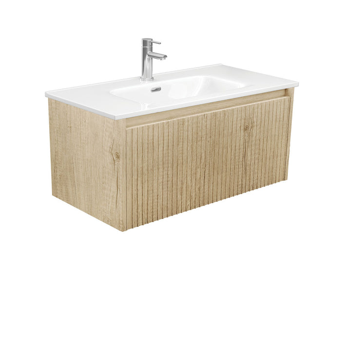 750-1500*460*420mm FIE Alina White Scandi Oak Cabinet Only and Ceramic / Stone Top Available Wall Hung Vanity
