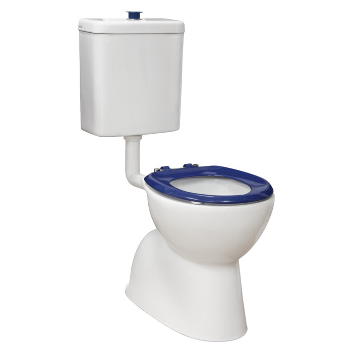 800*370*1100mm Fienza Stella Care Blue/Grey Seat Gloss White Ceramic Adjustable Link Toilet