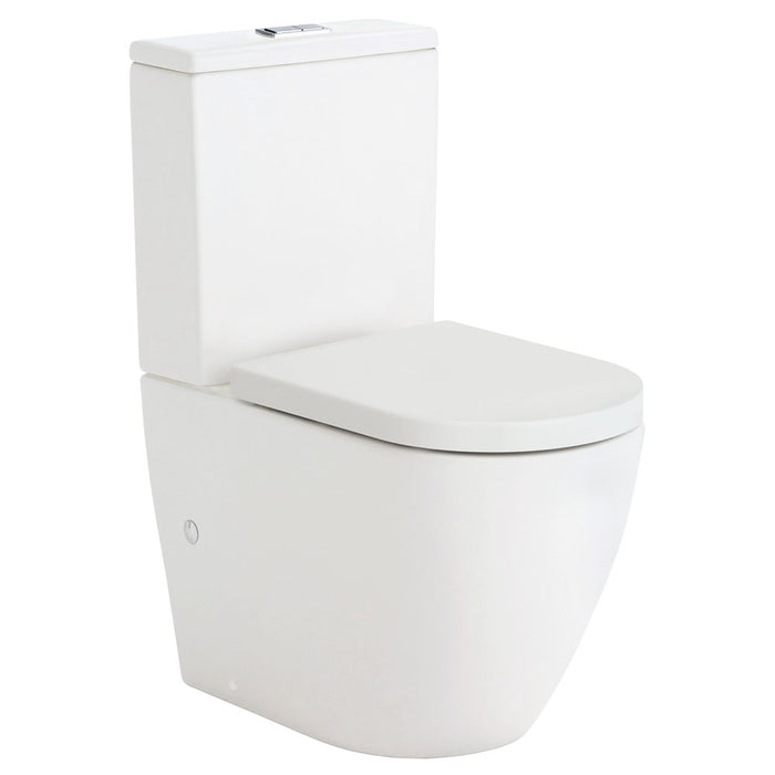 660*385*850mm Fienza Koko Matt White/Matt Black Ceramic Tornado Back To Wall Toilet