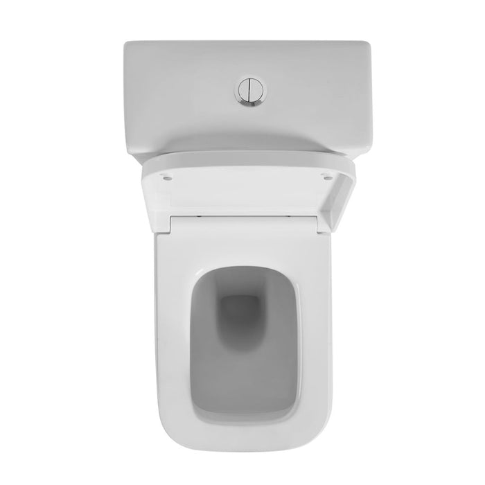 655*380*845mm Poseidon Qubist Ceramic Gloss White Box Rim Back To Wall Toilet