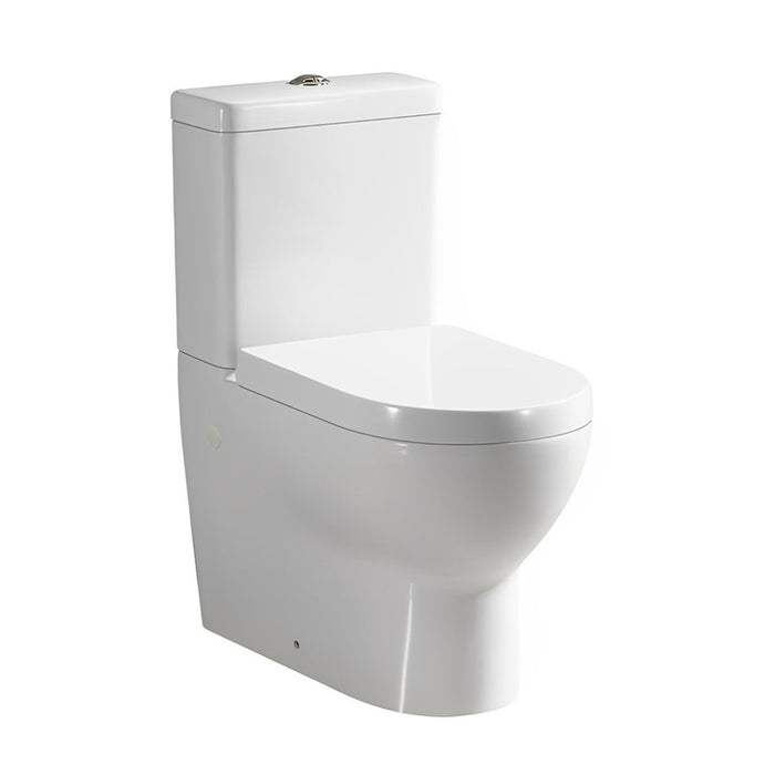 665*375*810mm Poseidon Mercury Gloss White Box Rim Back To Wall Toilet