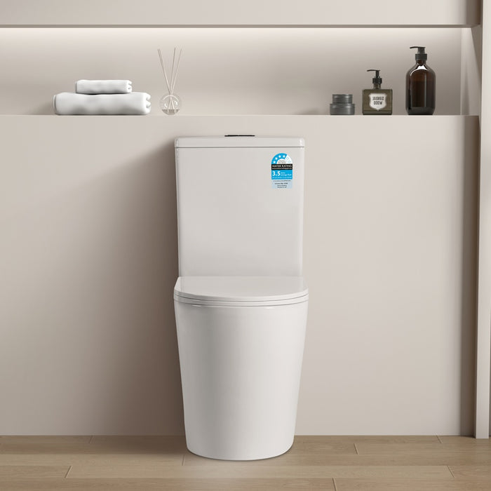 655*380*870mm Poseidon Avis Gloss White Rimless Back To Wall Toilet